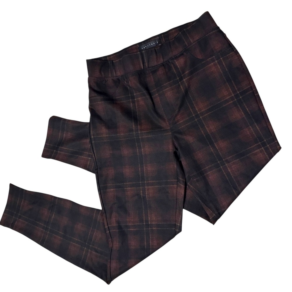 Sanctuary Womens Y2K Dark Plaid‎ Pants Size S Academic Preppy Grunge Stretchy